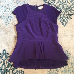 Artelier Nicole Miller - Purple Pleated Detail Top